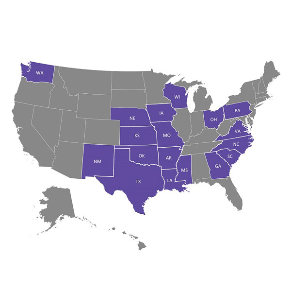 map of states served